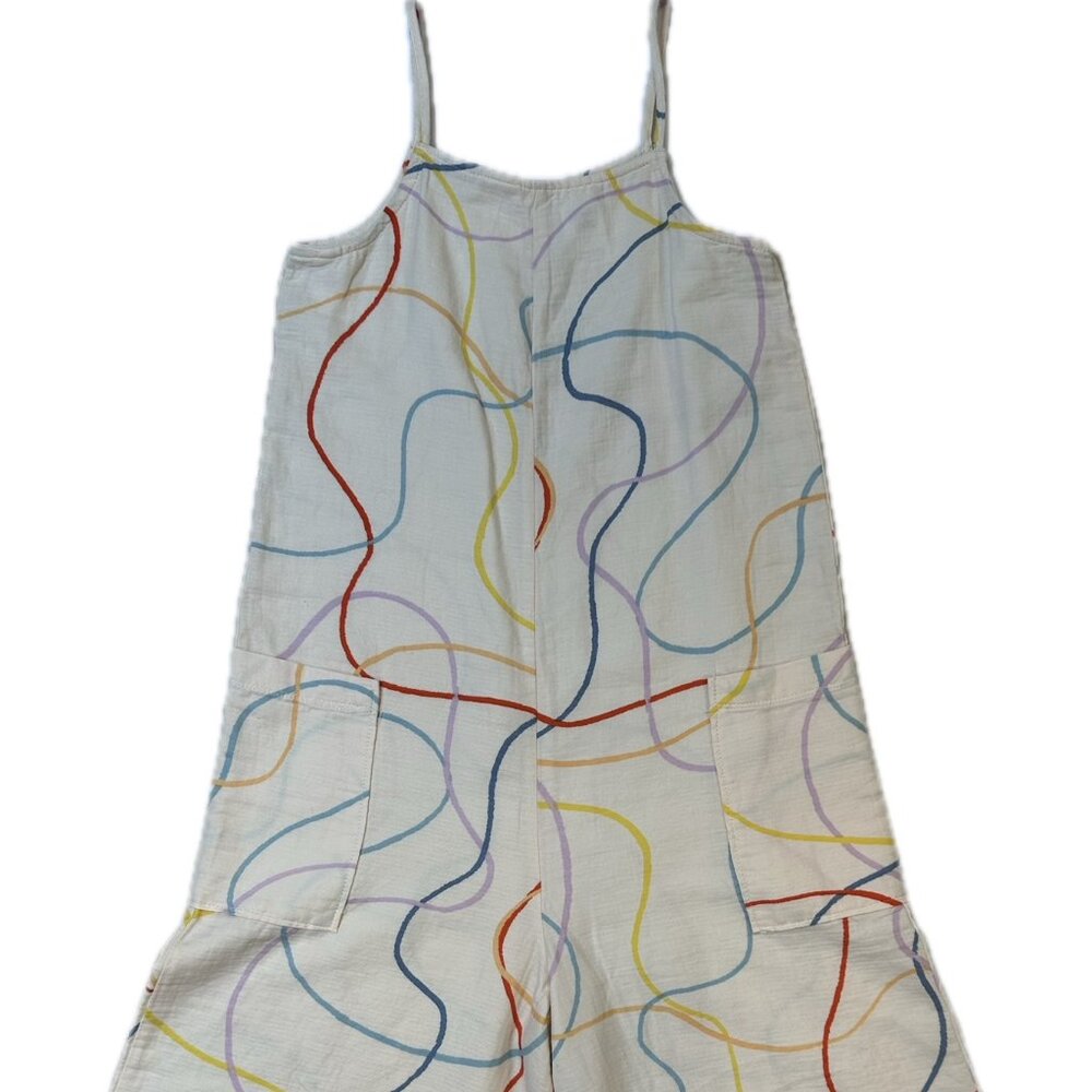 Open Edit Girls Jumpsuit - Size 7, Fun Colorful Swirl Design